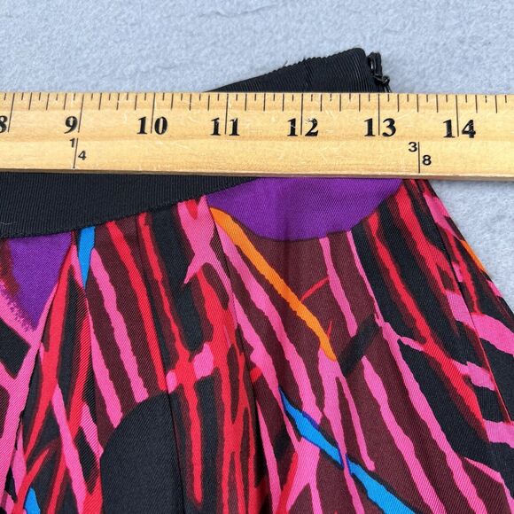 Milly Of New York Skirt Women’s 2 Multicolor Peacock Feather Pleated Knee Length - Picture 8 of 16